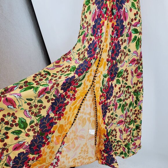 Saloni 100% Silk Lea Boho Chic Hourglass Resort Vacation Maxi Formal Dress 6 - Picture 10 of 14